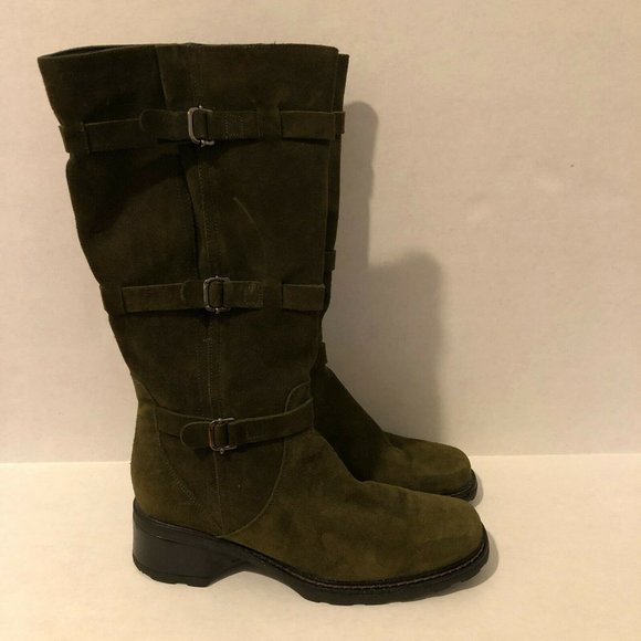 Aquatalia Olive Green Suede Boots - Picture 4 of 8